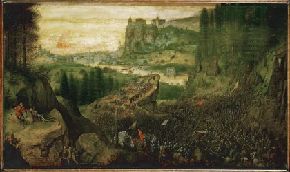 De zelfmoord van Saul in de slag bij de berg Gilboa tegen de Filistijnen