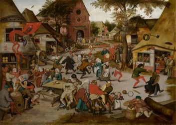 Kermesse van het feest van Sint Joris (olieverf op paneel)