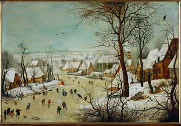 Winterlandschap (schilderij op eikenhout)