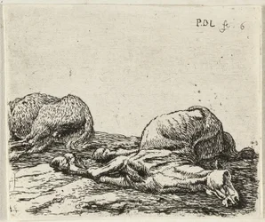 German: Zwei tote Pferde
French: Les deux chevaux morts
Dutch: Twee dode paarden