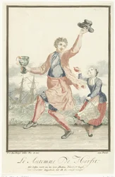 Dansende man met een roemer in zijn hand