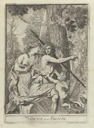 Prent 11 uit serie tekenvoorbeelden met Venus en Adonis