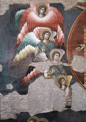 Het Laatste Oordeel, detail van engelen - Fresco