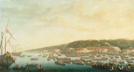 Processie van de Koninklijke Schepen bij Posillipo, Napels
