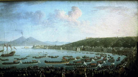 De Baai van Napels op de dag van het vertrek van Karel III
