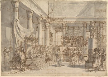 Timotheus Speelt de Lier voor Alexander en Thaïs in de Hal van het Paleis van Persepolis