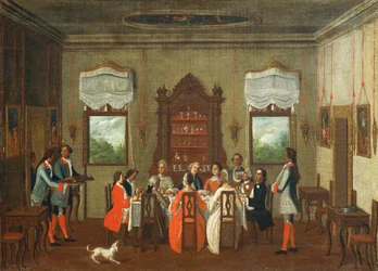 Lunch in de villa, uit de school van Pietro Longhi