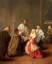 De zeven sacramenten: Huwelijk, olieverf op doek, voor 1755-57