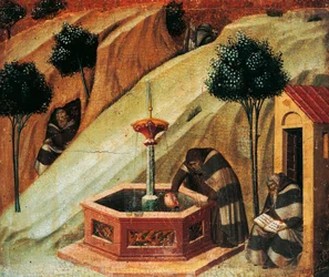 Karmeliet haalt water uit de bron van de profeet Elia (detail)