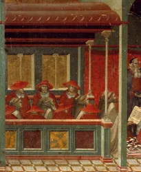 Honorius III keurt Karmelietenregel goed, (detail)