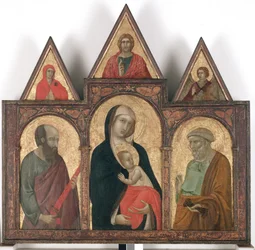 Maagd en kind met de heiligen Paulus en Petrus,
1310 - 20 (eitempera en goud op hout)