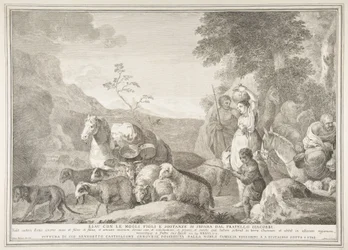 Esau en zijn familie scheiden van Jacob