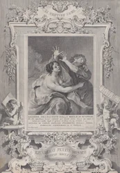 Jozef en de Vrouw van Potifar, binnen een Sierlijk Frame