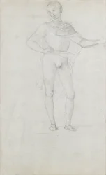 Studie voor een figuur in een Aanbidding der Wijzen