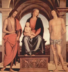 Troonende Madonna met Heilige Johannes de Doper en Heilige Sebastian