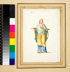Vrouwelijk figuur op sokkel