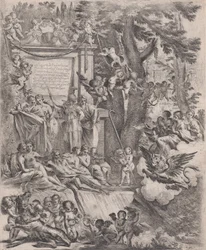 Een Allegorie ter Ere van de Aankomst van Kardinaal Franciotti als Bisschop van Lucca
