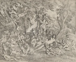 De tuin van Venus die in het midden ligt voor een herm van Pan en omringd..., ca. 1631-37