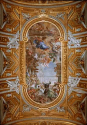 De Maagd verschijnt aan Sint Filippus Neri tijdens de bouw van de kerk (detail)