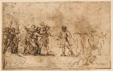 Cincinnatus Geroepen van het Veld, studie voor de "Storia di Cincinnato," Galerie van de Villa Sacchetti (Nu Chigi), Castelfusano