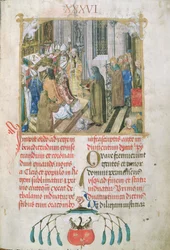 Kroning van de koning van Polen die de insignes van macht presenteert, uit het Pontificale van bisschop Erasmus Ciolek