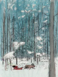 Het magische bos, 2010 (aquarel  gouache op papier)