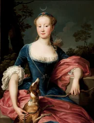 Portret van een dame als Diana de Jageres Portret van een dame als Diana de Jageres
