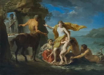 Thetis geeft Achilles aan Chiron