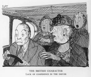 Het Britse karakter, Gebrek aan vertrouwen in de chauffeur (litho)
