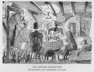 Het Britse karakter, Voorliefde voor weekendhuisjes (litho)