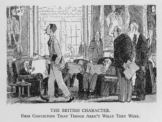 Het Britse karakter; Stevige overtuiging dat dingen niet meer zijn zoals ze waren (litho)