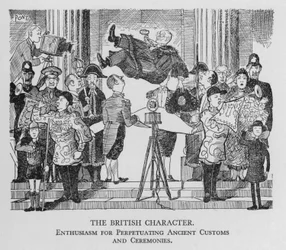 Het Britse karakter; enthousiasme voor het voortzetten van oude gebruiken en ceremonies
