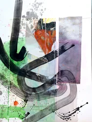Dynamische abstracte penseelstreken