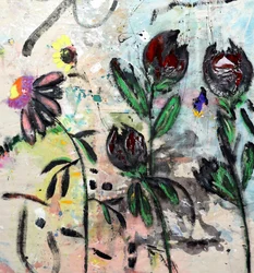 Stemmige abstracte bloemen