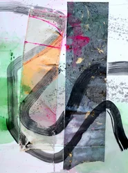 Levendige abstracte penseelstreken