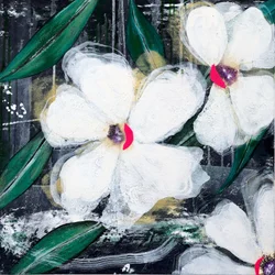 Witte abstracte bloemen