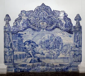 Allegorie van de lucht - Azulejos, geschilderd faience