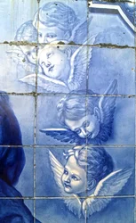 Decoratief paneel met cherubijnen, Lamego, Portugal