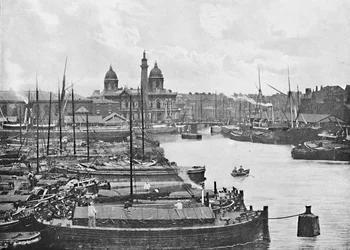 Hull, vanaf de dokken, ca. 1896