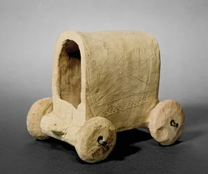 Model van een overdekte wagen, vermoedelijk uit Hammam bij Carchemish (Jerablus) Syrië, ca. 2400-2300 v.Chr.