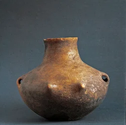 Prehistorie, Rinaldonecultuur (Montefiascone): terracotta vaas uit de necropolis van Rinaldone. Kopertijd. Eneolithicum. 2200 v.Chr. Rome, Nationaal Prehistorisch en Etnografisch Museum Luigi Pigorini