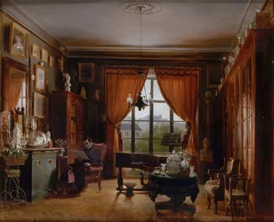Pierre-Joseph-Guillaume Zimmermann in zijn appartement in het Square d