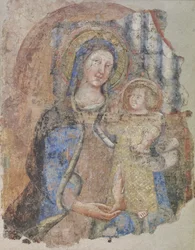 Madonna met kind, eerste helft 14e eeuw (fresco)
