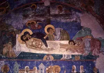 De rouwenden bij het kruis, uit de Kathedraal van de Transfiguratie van de Verlosser, begin 12e eeuw