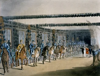 De Paardenharnastoren, prent gemaakt door R. Ackerman, 1809