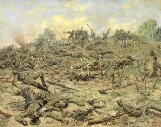 De Russische Infanterie Aanvallend op de Duitse Loopgraven
