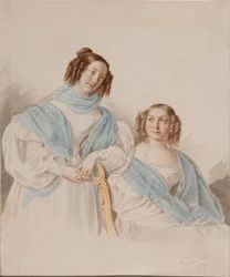 Portret van zusters gravinnen Antonina Dmitrievna en Lidia Dmitrievna Blud