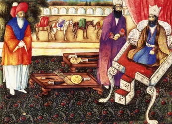 Salomo ontvangt geschenken van de koningin van Sheba, ca. 1863-4