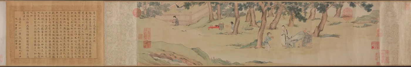 Zhao Mengfu Schrijft de Hart (Hridaya) Soetra in Ruil voor Thee