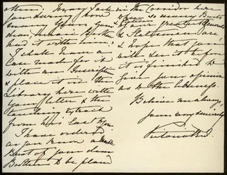 Brief van Koningin Victoria aan Mary Augusta Gordon, Windsor Castle, 16 maart 1885